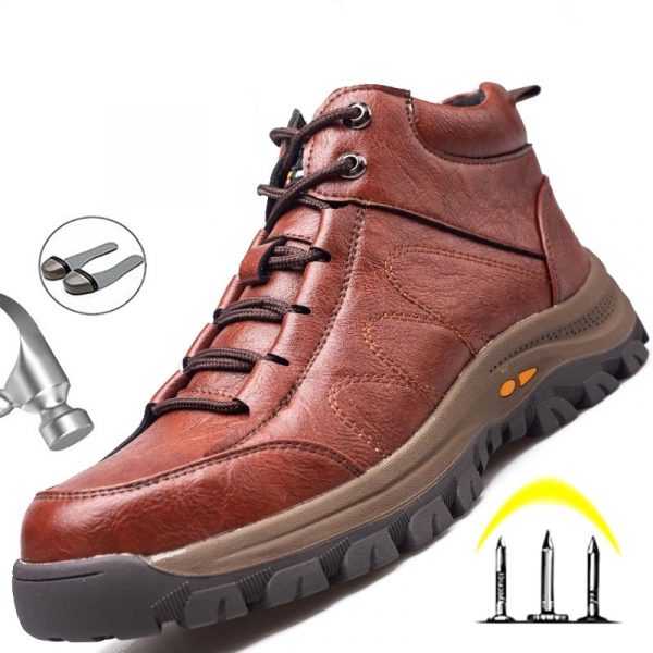 Indestructible Work Boots Safety Steel Toe Shoes Men Outdoor Work Shoes Puncture-Proof Safety Shoes Men Winter Shoes Men Boots 1