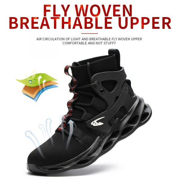 Breathable Men's Safety Shoes New Work Shoes Waterproof Breathable SRA Non-slip EVA Four Breathable Men's Safety Shoes Size 48 3